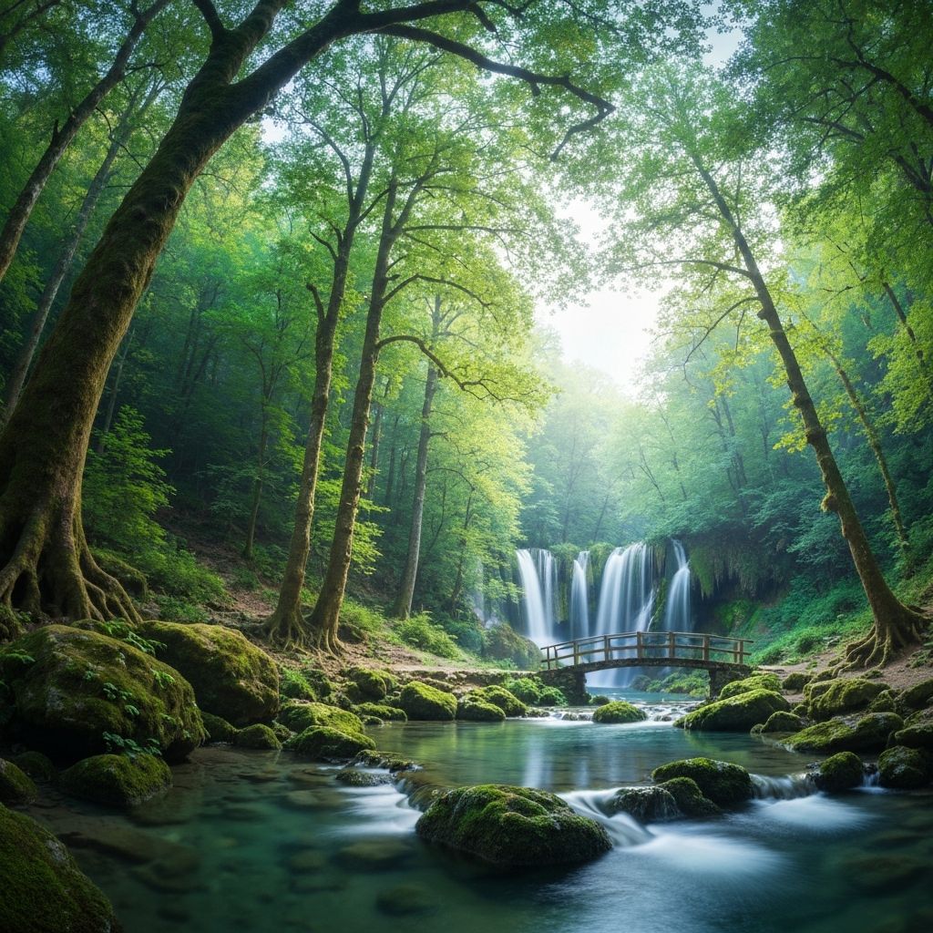 Lanskap alam yang tenang mewakili kepercayaan dan pengetahuan