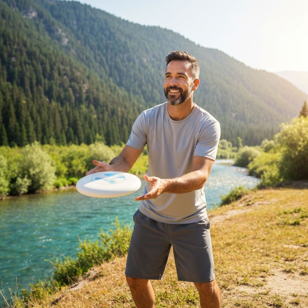 Pria sehat menikmati alam dan aktivitas fisik